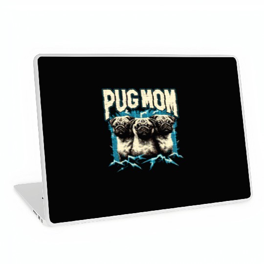Pug Mom Bootleg Laptop Skins