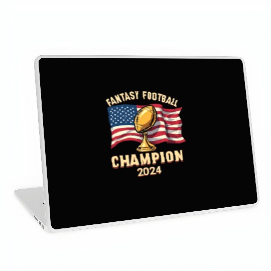FANTASY FOOTBALL CHAMPION 2024 AMERICAN FLAG Laptop Skins