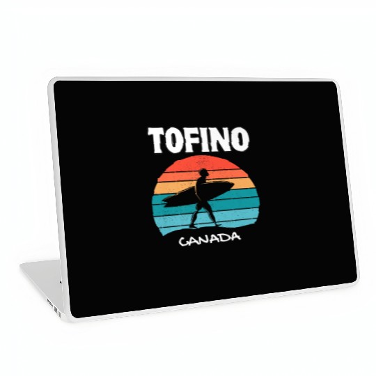 TOFINO CANADA Surf Retro Sunset Surfing Summer Vac Laptop Skins