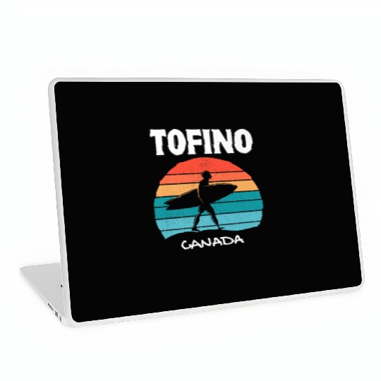 TOFINO CANADA Surf Retro Sunset Surfing Summer Vac Laptop Skins