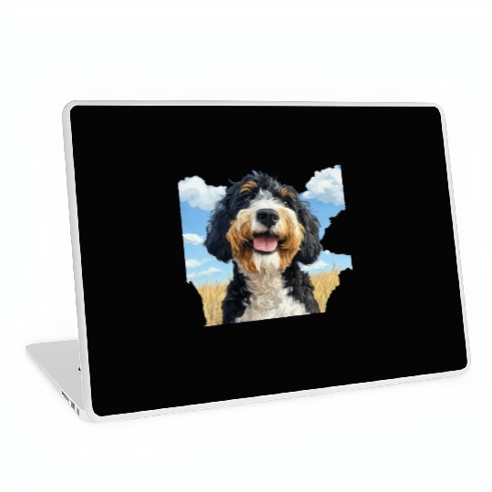 Bernedoodle Field Nature Bernedoodle Watercolor 2 Laptop Skins
