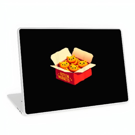Kitten Nuggets Food Pun Cat Lover Gift Chicken Nug Laptop Skins