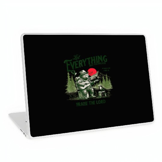 Christian Bible Verse Bear Let Everything That Bre Laptop Skins