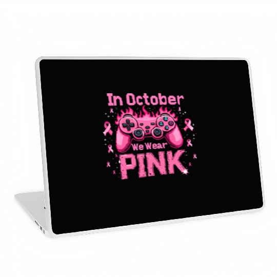 In October We Wear Pink Breast Cancer Awareness Laptop Skins
