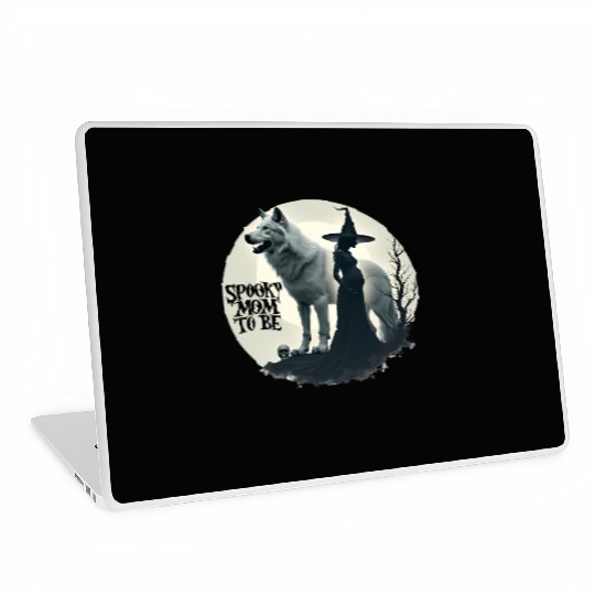 Spooky Mom To Be Baby Announcement Laptop Skins