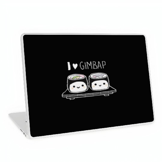 I Love Gimbap Cute Korean Food Characters Laptop Skins