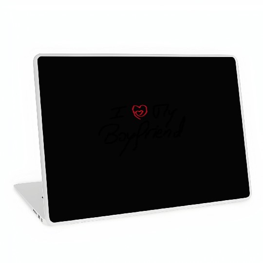 I Love My Boyfriend - White Laptop Skins