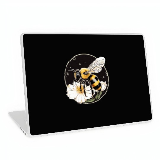 Bumble Bee on a Flower in a Bubble Laptop Skins