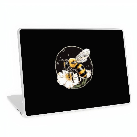 Bumble Bee on a Flower in a Bubble Laptop Skins