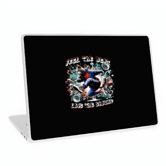 Breakdancing B-boy Feel the beat Laptop Skins