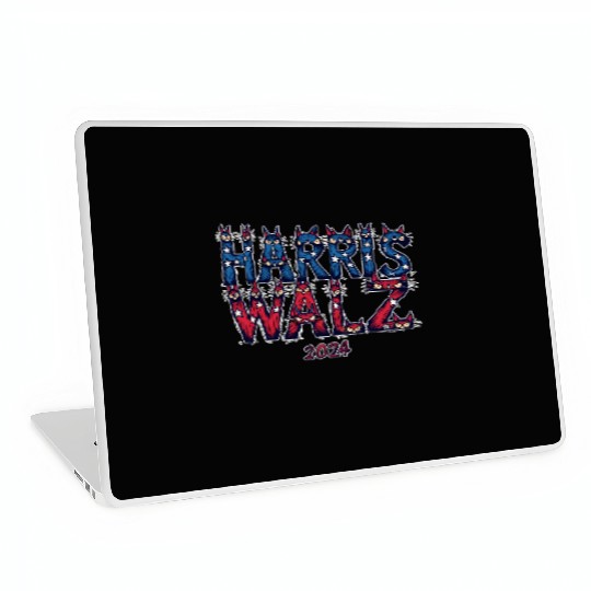 Harris Waltz 2024 Election Funny Cat Kamala Laptop Skins