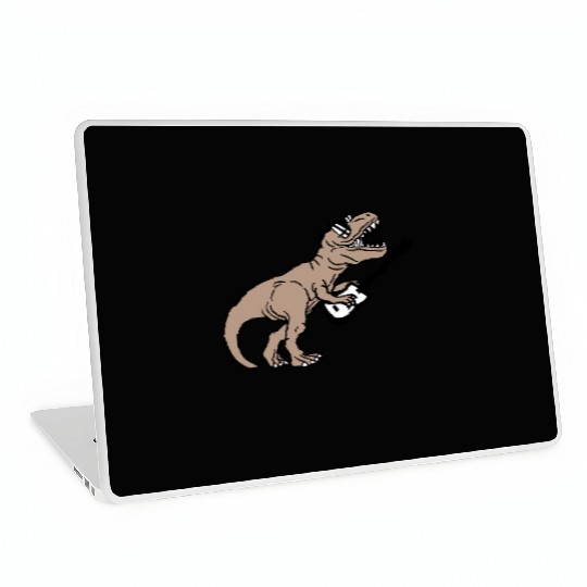 T. Rex Dino DJ Dinosaur Party Animal Plays Guitar Laptop Skins
