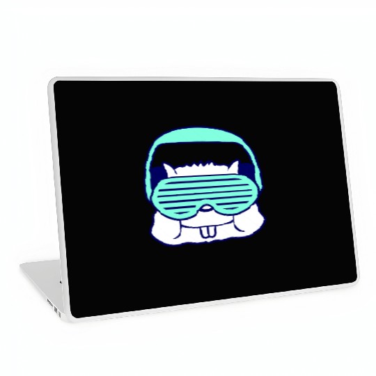 Cute DJ Hamster Party Animal Guinea Pig Pet Face Laptop Skins