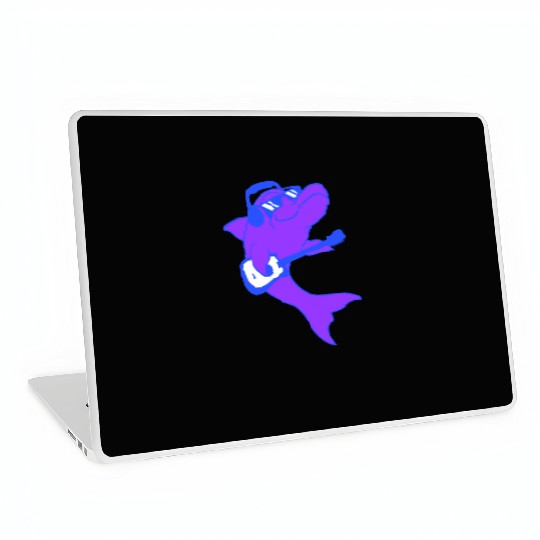 Cool Dolphin Playing Guitar Headphone Sunglasses Laptop Skins
