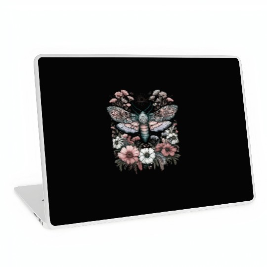 Fairycore Floral Moth Pastel Fairycore Aesthetic Laptop Skins