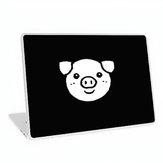 Pig face cute pigs vector farm animal path14 Laptop Skins