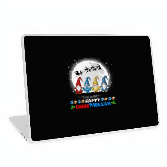 Happy Chrismukkah Gnomes Christmas Hanukkah Laptop Skins