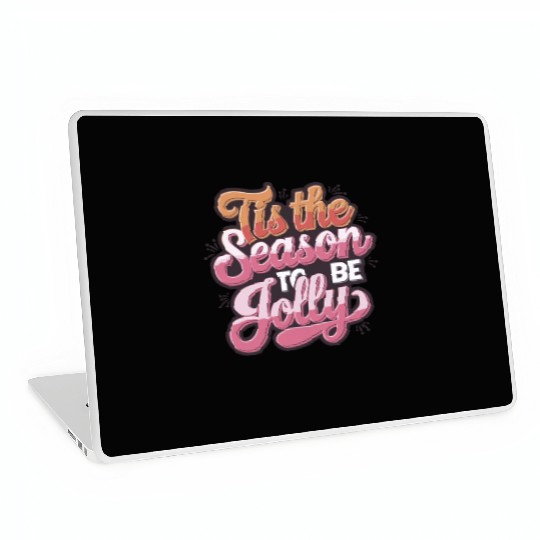 Tis the Season to Be Jolly - Retro Holiday Cheer Laptop Skins