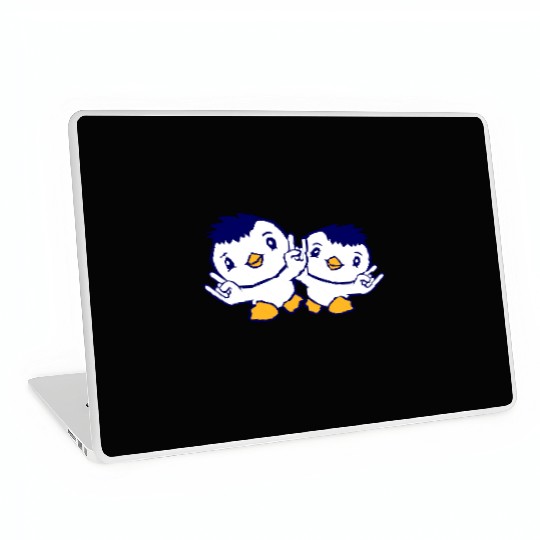 Heavy Metal Duck Bird Team Chick Rock Hand Gesture Laptop Skins