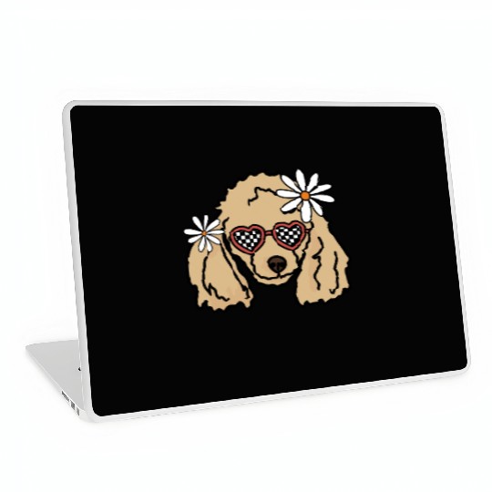 Poodle Brown retro Dog Laptop Skins