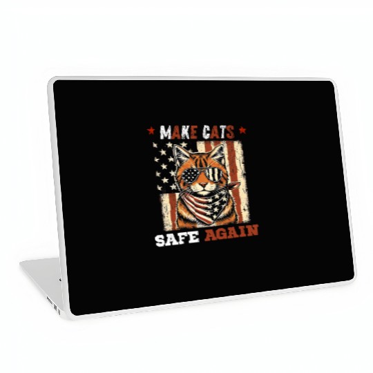Make Cats Safe Again 2024 Presidential Election Laptop Skins