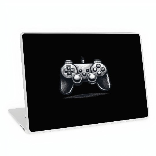 Gamer Controller Cartoon Charcoal Gaming Art Laptop Skins