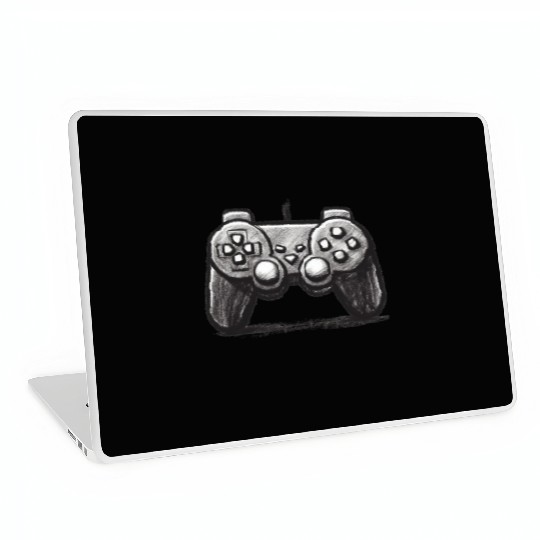 Gamer Controller Cartoon Charcoal Gaming Art 3 Laptop Skins