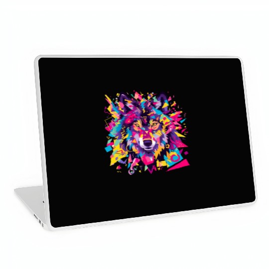 Majestic Pop Art Alpha Wolf - Vibrant Cool Laptop Skins