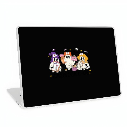 Hocus Poke Us Funny Ghost Vintage Halloween Laptop Skins