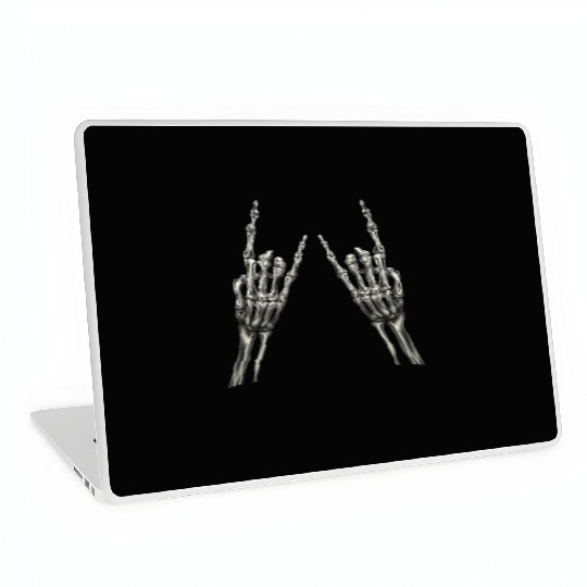 Rock On Rock Star Skeleton Hands Rocker Halloween Laptop Skins