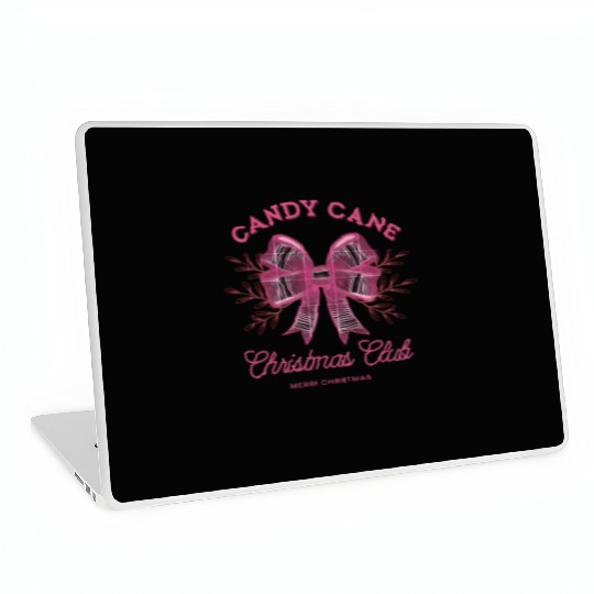 Pink Candy Cane Christmas Club Xmas Season Laptop Skins