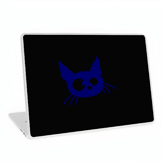Crazy Cat Squinting Funny Eyes Grimace Fun Cartoon Laptop Skins