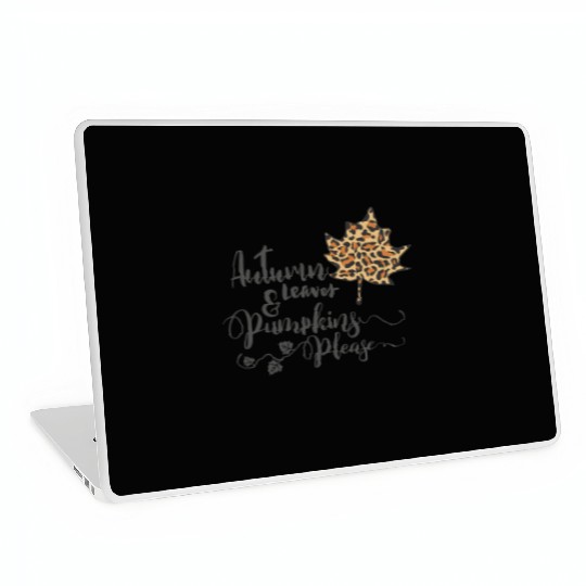 AUTUMN LEAVES AND PUMKINS PLEASE CLOTHING Laptop Skins