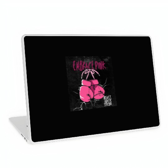 Embrace Pink Black Bold Eradicate Breast Cancer Laptop Skins
