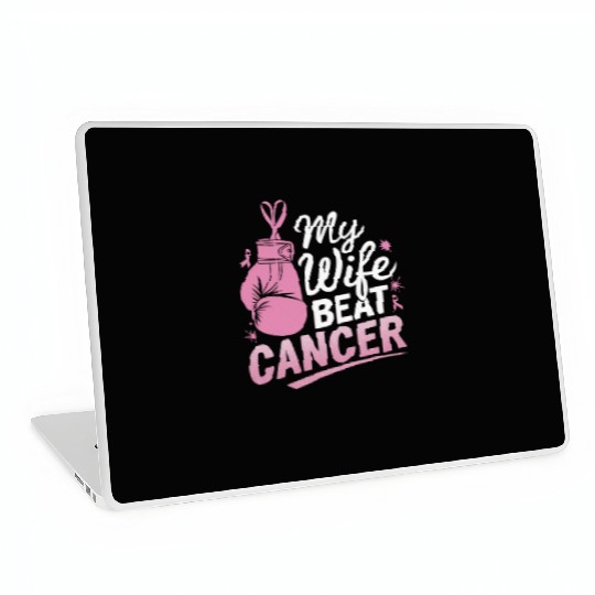 My Wife Beat Cancer Breast Cancer Awareness Laptop Skins