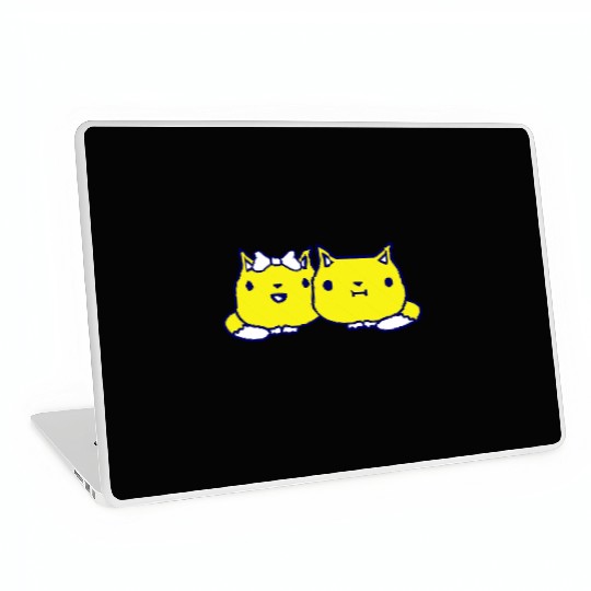 Two Romantic Cats In Love 2 Friends Couple Team Laptop Skins
