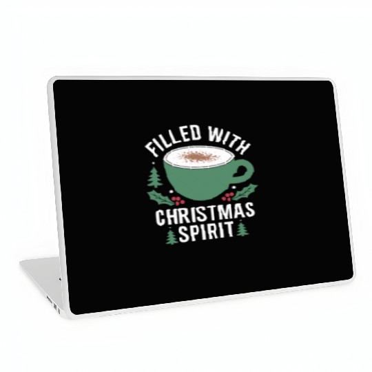Filled With Christmas Spirit Festive Mug Design Laptop Skins