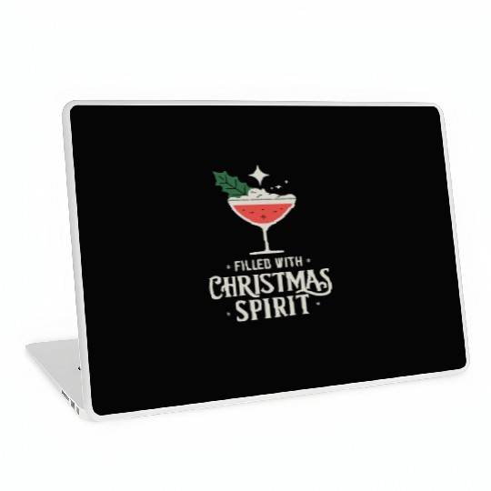 Filled With Christmas Spirit Festive Cocktail Vibe Laptop Skins