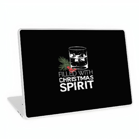Filled With Christmas Spirit Festive Cheer Artwork Laptop Skins