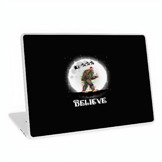 Believe Santa Bigfoot Christmas Sasquatch Laptop Skins