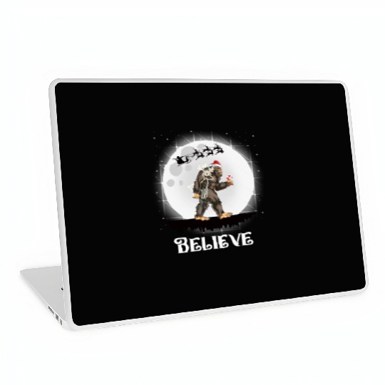 Believe Santa Bigfoot Christmas Sasquatch Laptop Skins