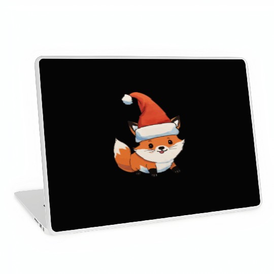 Fox Christmas Watercolor Laptop Skins