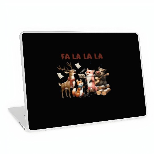 Fa La La La Woodland Choir Christmas Vibes Laptop Skins
