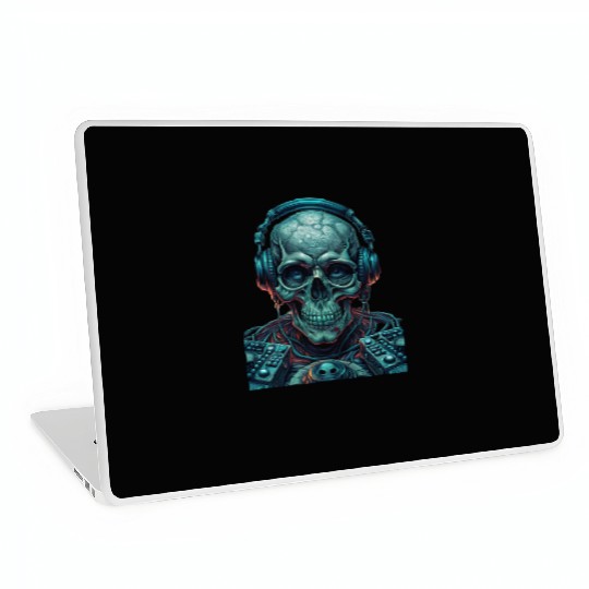 monochromatic - Skull DJ Laptop Skins
