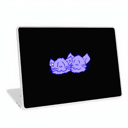 Two Happy Cats 2 Friends Love Couple Kitten Team Laptop Skins