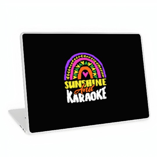 Sun And Karaoke Rainbow Heart Laptop Skins