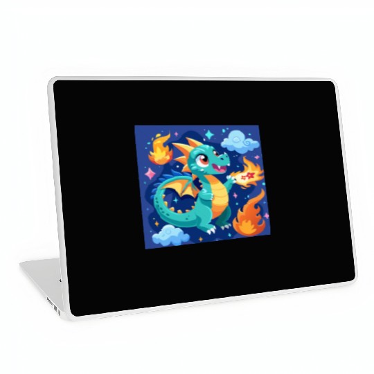 "Whimsical Dragon: Fire-Breathing Fantasy Fun" Laptop Skins