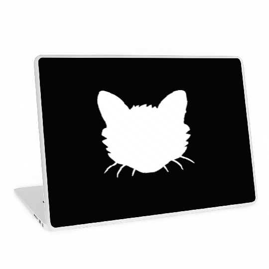 Cat Face Silhouette Kitten Head Outline Outline Laptop Skins