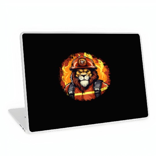 Firefighter Lion Laptop Skins