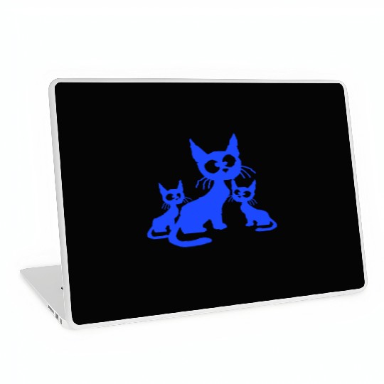 Crazy Cats Family Mom Dad 2 Small Cute Kids Babies Laptop Skins